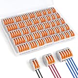 AXFEE 40 Stück Kabelverbinder, 4mm² Leiter Klemme, mit Betätigungshebel, Elektrische Anschlussblöcke, Elektro-kabelklemmen, Können Frei Kombiniert Werden, für 2-3-5 Leiter Elektro Draht Kabelklemmen