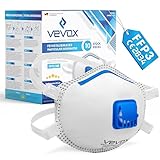 VEVOX® FFP3 Maske mit Ventil – 5er, 10er oder 20er Set – Staubmaske – Atemschutzmaske – Staubschutzmaske – Feinstaubmaske – Atemschutz z.B. gegen Feinstaub, Schimmel oder Asbest