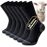 Niorasen Merino Wandersocken Herren Damen, 3 Paar Outdoor Trekkingsocken, Merinowolle Sportsocken Laufsocken Sneakersocken Atmungsaktiv Dicke Thermosocken für Herren Damen