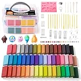 Shuttle Art Polymer Clay Set, 50 Farben Knete Set, Modelliermasse ofenhärtend, 19 Schnitzwerkzeuge und 10 Arten Zubehör, Kinderknete, Modellierknete