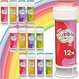 Conipa® 12 Stück Seifenblasen Kinder Mitgebsel für Kindergeburtstag, Hochzeit & Standesamt (je 60ml) - Give Aways & Gast-Geschenke Luftblasen Großpackung (Mitbringsel) - Soap Bubbles Set