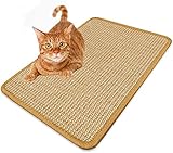 Kratzteppich Sisal, Kratzmatte für Katzen 30×40cm Natürliche Sisalmatte, Schützt Teppiche und Sofas, Braun