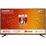 RCA RS42 Android Fernseher 42 Zoll (106 cm) Smart TV mit Google Assistant, Chromecast, Netflix, Prime Video, Google Play Store für DAZN, Disney+ UVM, BT-Fernbedienung, WiFi, Triple-Tuner