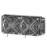 CLDIY Wassergekühlter Kühler, 12-Rohr-Aluminium-Wärmetauscher-Kühler mit Lüfter für PC-CPU-Computer-Wasserkühlsystem DC12V 240mm