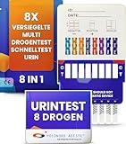 ADESTE 8-in-1 Drogentest Schnelltest | Multi Drogentest Urin mit hoher THC Sensitivität & Fentanyl Erkennung | Zuverlässig & Schnell in 5 Min | Drogentests für Zuhause & Unternehmen | 8 tests