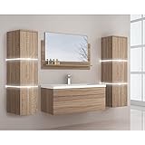 Home Deluxe - Badmöbel-Set - WANGEROOGE Big Holz - X-Large - inkl. Waschbecken und komplettem Zubehör - Breite Waschbecken: ca. 80 cm | Badezimmermöbel Waschtisch Badmöbelset