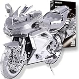 Piececool 3D Puzzle Metall Motorradmodell Motorrad, 3D Metall Puzzle für 340 Edelstahl, Ganzes Metal, 1:1 Wiederherstellen Sammlung, Geburtstagsgeschenk, Modellbausatz Erwachsene, 72 Teile