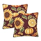 ZSUUGJ Dekorative Herbst-Kissenbezüge, Set mit 2 Kissenbezügen, 45,7 x 45,7 cm, Couch-Kissenbezüge für Sofa, Wohnzimmer, Outdoor, Wurfkissenbezug