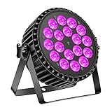 UV Licht LED Par Strahler 200W 18 LEDs 4 in 1 Led Scheinwerfer Bühnenlicht DMX512+RGB und 8 Kanälen mit Par Licht Infinite Mixing / Rainbow Effect für Stage DJ Party Show Bar Halloween Weihnachten