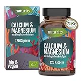 Naturity BIO Calcium & Magnesium 120 Kapseln I Kombi aus Calcium hochdosiert, 800 mg + Magnesium 80 mg I Bio aus Bio-Rotalgen I Vegan & ohne Zusätze