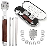 Professioneller Fußschaber, Hornhauthobel Fußschaber, Kallusentferner für kopfabgestorbene Haut, Hornhaut Entfernung Nagelhautentferner Fußpflege Mit 10Pcs Ersatzklingen