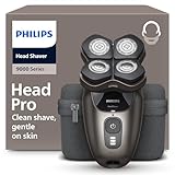Philips Head Shaver Pro Series 9000 – Glatzenrasierer für Männer und Frauen, flexibler 360°-Scherkopf und ComfortCut-Klingen für eine gründliche Rasur, sanft zur Haut, Modell HS9980/15