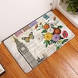 qunxun Fußmatte Türmatte Digitaldruck Fußmatte Bad Küche Wasseraufnahme rutschfeste Matte Teppich 50X80Cm