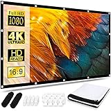 Osoeri Leinwand Beamer 120 Zoll, 16:9 HD Faltbarer Beamer Leinwand, Anti-Falten Doppelseitige Projector Screen 265x149cm, Tragbarer Projektor Leinwand für Zuhause, Schule, Treffen
