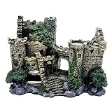 Gotetiso Aquarium Dekoration - Harz Schloss Ornamente, Klassische Burgruinen Zubehör für Fisch, Garnele, Schildkröte