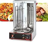 VonVVer Elektrisch Dönergrill 3000W - 50-300℃ Temperatur Einstellbar Rotissiere Vertikal Hähnchengrill mit Drehspieß Schaschlikgrill Elektro Grill, BBQ, Tischgrill aus Edelstahl für Fleischspieße