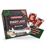DENKRIESEN Stadt Land Vollpfosten Das Kartenspiel - Christmas Edition | ab 8 Jahren, 3-6 Spieler | 150 Kategorien | Stadt Land Fluss Weihnachtsversion | Wichtelgeschenk | Weihnachtsspiele