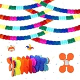 CHIHOLEN 8 Stück Bunt Girlande Papier Deko, Girlande Geburtstag, Hängenden Partygirlanden, Papiergirlande Set für Abschlussfeier Jugendweihe Party Hochzeit Karneval Fasching Party Dekoration