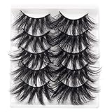 Falsche Wimpern, 5 Paar mehrschichtige 25-mm-Wimpern, dramatische 5D-Nerzwimpern, flauschige, dicke Falsche, Nerz, 25 mm, 3D, flauschige, dicke