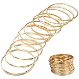 Vimmvid 12 Stuck Armreif Gold, Armband en Modisch Und Gut Aussehend, Armband Gold Damen Kann Gestapelt Und Getragen Werden, Damen Kann Als Geschenk An Freunde Familie Usw