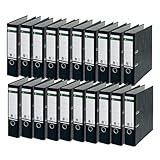 Leitz Qualitäts-Ordner, 20er Pack, das Original, DIN A4 Aktenordner 8 cm breit, Wolkenmarmor-Papier, Recycling-Ordner, Blauer Engel, Mit 180° Mechanik, Höchste Stabilität, Schwarz, 10805095