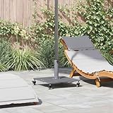 Gecheer Schirmständer für draußen Dunkles Holz 45 x 45 x 31,5 cm Stahl, Sonnenschirmständer für Balkon Garten Strandschirme42009948