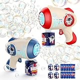 EAGLESTONE 2 Kinder Seifenblasenpistolen, Automatische Leuchtblasenbläser mit 4 Flaschen 10 Beuteln zum Nachfüllen von Flüssigkeit, Outdoor-Spielzeug, Partygeschenke für Hochzeit und Geburtstag