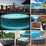 BRAST® Whirlpool aufblasbar MSpa | 4-8 Personen | viele Modelle rund und eckig | Ø 125-224cm | In- Outdoor Pool | bis zu 144 Massagedüsen | inkl. Aufblasfunktion Abdeckung Timer Heizung | Starry