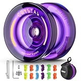 Kinder JoJo K2 Reaktionsfähige JoJo für Anfänger, Profi unempfindliche Jo-Jo für Erwachsene, Trick JoJo K2 mit Dual Purpose Mode + Unresponsive Yoyo Bearing Kit + 12 Yoyo Strings + Yo yo Case - Lila