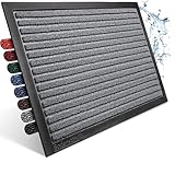 Bodenständig Fußmatte außen - extrem rutschfest & langlebig - Fußabtreter außenbereich grau 40x60cm - Türmatte in Perfekter Größe für die Haustür - Fussmatte aussen - Türvorleger gestreift Outdoor
