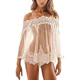 Reizwäsche Für Sex Damen Damen Unterwäsche Sexy Strümpfe Damen Für Sex Unterwäsche-Übergröße-Kreuzträger(Weiß,M)