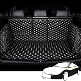 MeKnMoney Auto Kofferraummatte FüR GWM WEY Mocha Coffee 01 05 4WD 2022 2023 2024 2025, Cargo Schutzmatte Wasserdicht Kofferraumwanne Zubehör,B/Black Red