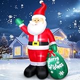 Aimosen 240 cm Aufblasbarer Weihnachtsmann LED mit Tüte, Weihnachts Dekoration für Drinnen und Draußen, 8FT Aufblasbare Rasenfiguren, Heim- und Familiendekoration, Hofdekoration