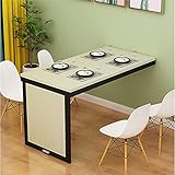 Massivholz-Tisch zur Wandmontage, für Wohnzimmer und Küche, faltbarer Esstisch in 4 Farben – Beige, Größe optional (100 x 60 x 75 cm)