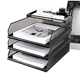 Buchstabenablettungsschreiber-Organisator-Mehrstufige Papierschale, Metallnetzraum-Spardesign, stapelbare Büros Accessoire | Aktenlösung für Notizbuch, Buch, Regale, Schublade, Workstation, Studienrau