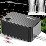Boadw Leiseste Aquarium Luftpumpe, 5,5W Regelbare Sauerstoffpumpe Aquarium bis 400 Liter mit Allem Zubehör