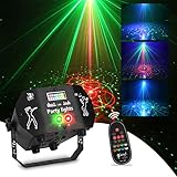 Nauotk Bühnenlampe mit Fernbedienung, 60 RGB-Modi, Disco-Licht, Musikgesteuert und Stroboskop, Discokugel mit Sprachsteuerung, mit 2 m USB-Kabel für Halloween, Party, Weihnachten