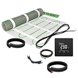 EH Expert EcoPRO Heizmatten Set | 150 W/m² | 1 m² | Elektrische Fußbodenheizung - für Fliesen, Naturstein, Teppich, Vinyl und Laminat, inkl. Installationsmaterial, mit Touchthermostat (Schwarz)