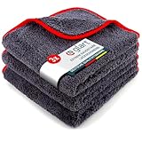 Glart 443TP Mikrofasertücher 3er Set – 600 GSM – 40x40 cm – Flauschige Auto Poliertücher für Trocknung & Pflege – Ultraweich, fusselfrei & saugstark – Für Autopflege, Motorrad, Boot & Haushalt