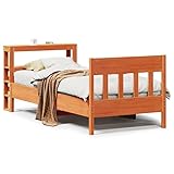 Eleganz Massivholzbett Kiefernholz 90x200 cm ohne Matratze - Natürliches Wachsbraun, Langlebig & Stabil - Perfekt für Schlafzimmer & Gastzimmer