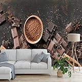 Vlies Fototapete Schokoladen-Sternanis 3D Effekt 300x210 Küche Foto Tapete Schlafzimmer Wohnzimmer Moderne XXL Wandtapete Groß Vliestapete Fototapeten Poster Wand Dekoration a-3220