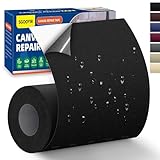 10x200cm Flicken Selbstklebend Stoff, Schwarz Selbstklebender Stoffkleber Textilkleber, Wasserdichtes Leinwand Stoff Selbstklebend Reparatur Patches für Zelte, Sofa, RV Markise, Stühle