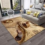 3D Retro-Kartenkompass Teppich Kinder Jungen Kinderzimmer Gaming Teppich Schlafzimmer Wohnzimmer Krabbelmatte Modern Kinderteppiche Er 80 X 120 cm - Leicht Zu Reinigen -276126680539
