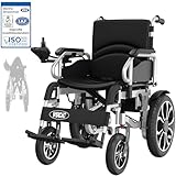VOCIC V56 Rollstuhl Elektrisch Faltbar Leicht 30KM,Elektrischer Rollstuhl bis 150KG,Outdoor Elektrorollstuhl mit 40CM Gummi Luftbereifung,Airline genehmigt,Leicht zu transportieren(5 Jahre Garantie)