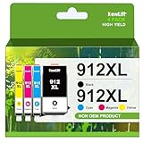 NewLift 912XL für HP 912 Druckerpatronen Kompatibel für HP 912 HP 912 XL Multipack für HP Officejet Pro 8022 Patronen für HP officejet pro 8020 8012 8010 8013 8014 8015(Schwarz Cyan Magenta Gelb)