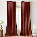 StangH Theater-Samt-Vorhänge, Rostrot, Heimdekoration, Verdunkelungsvorhänge, Sichtschutzvorhänge, 244 cm, für Weihnachtshintergründe/Wohnzimmer/Schlafzimmer, B 132 x L 96 cm, 2 Paneele