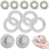 2 Stücke Akupressur Ball Klein & 5 Akupressur Ring Finger & 2 Akupressur Armbänd, Skills Igelball Massage, Akupressur Ball Klein, Für eine Stresslösende und Durchblutungsfördernde Massage im Set