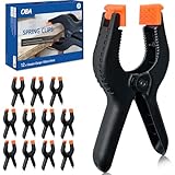 OBA 12 Stück Klemmzwingen 158mm, 6 Zoll Nylon Federklemmen einer Spannweite von 65 mm, Hoher Spannkraft Federklemmen Leimzwingen Klemmzwinge für die Holzbearbeitung, DIY, Fotohintergrund, Fotostudios