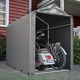 Thanaddo Fahrradgarage 100x187x160cm, Gartenschuppen Geräteschuppen Lagerzelt Carport Gerätezelt, Dunkelgrau