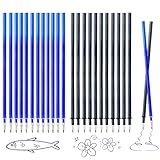 24 Stück Radierbare Ersatzminen,Kompatibel mit Legami,0.7mm,Höhe 13 cm,Tintenroller Radierbar,Einfach zu radieren,Tintenroller Radierbar Nachfüllminen für Radierbare Stifte (12 Blau,12 Schwarz)